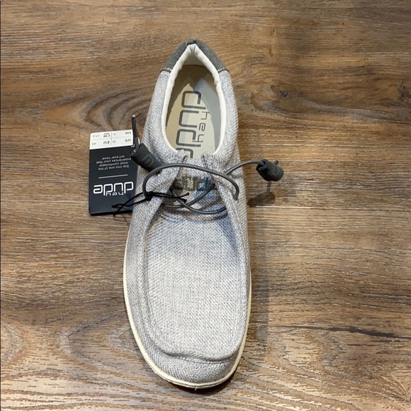 Hey Dude Mens Wally Woven Grey White 